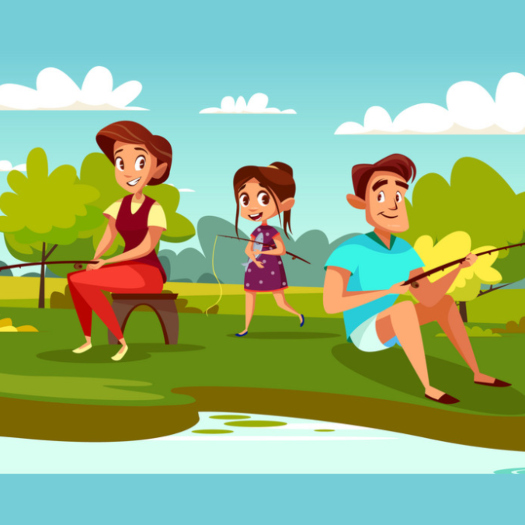 Familie fisketur